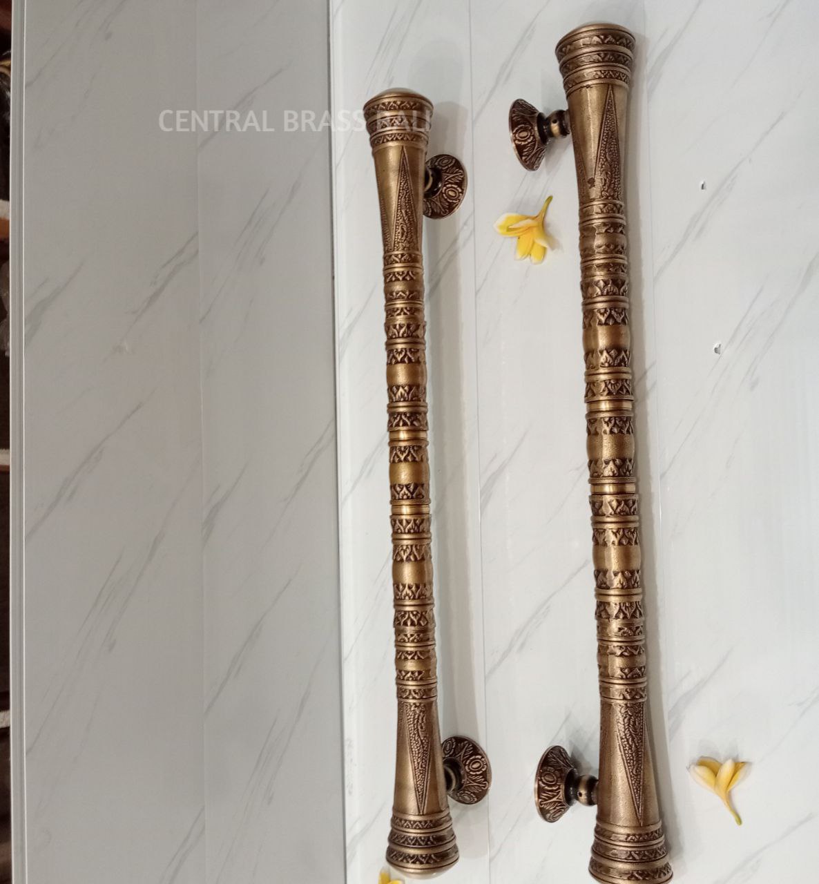 80 cm leafs gada Victorian Door Handles for Entry tool, set of 2pcs (a pair)