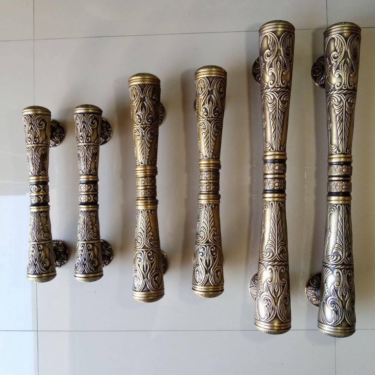 2pcs Victorian Brass Entry Door Handle, Classic Detail, statement front door handle, grand entrance handle, decorative front door hardware