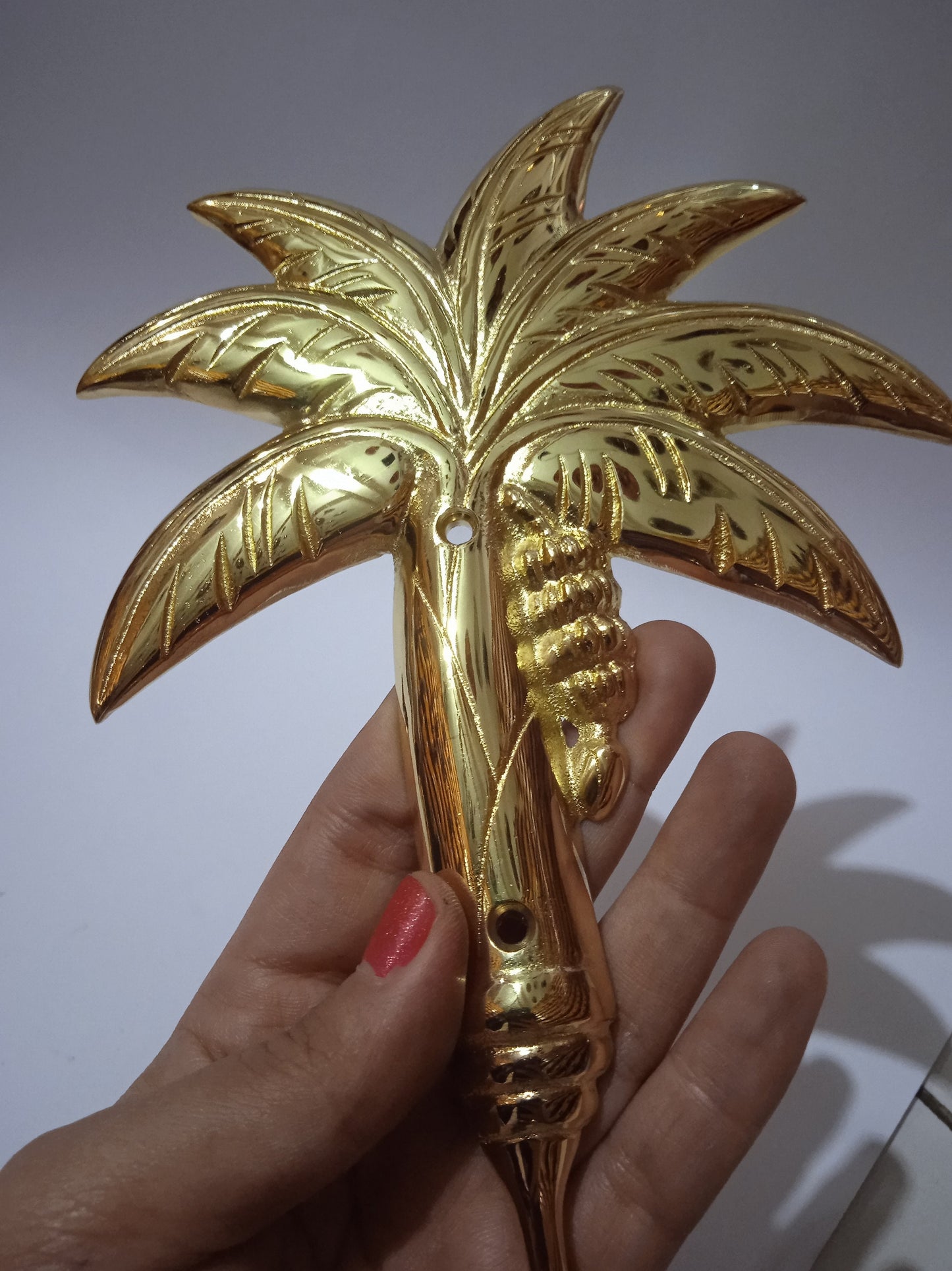 Set of 3 Brass Banana Tree Wall Hooks, Tropical Coat Hooks, Palm Leaf Hangers, Boho Bathroom Towel Hooks, 8.26"