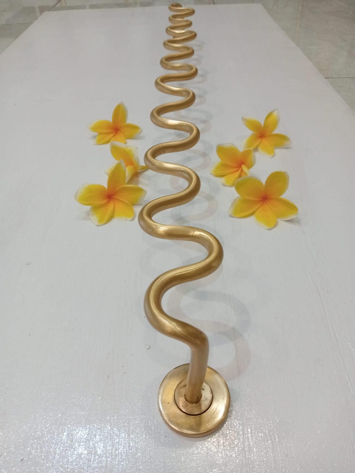1pcs Solid Brass Wavy Towel Bar 80cm | Luxury Bathroom Towel Holder | Modern Wiggly Towel Rail | Wall Mounted Brass Bath Rack