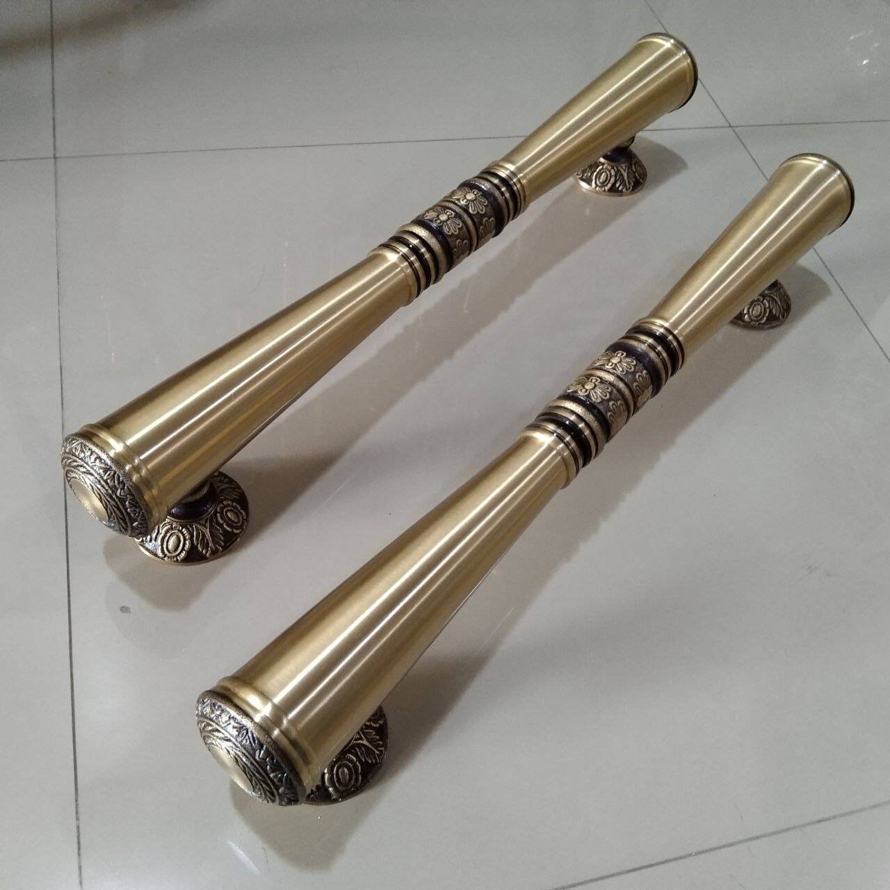 Vintage Victorian Brass Entry Door Handles | 22" Pulls, Pair