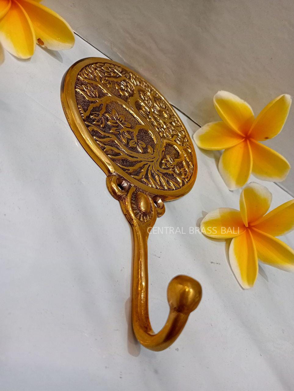 Set of 3,Tree of Life Brass Wall Hook, Vintage Style