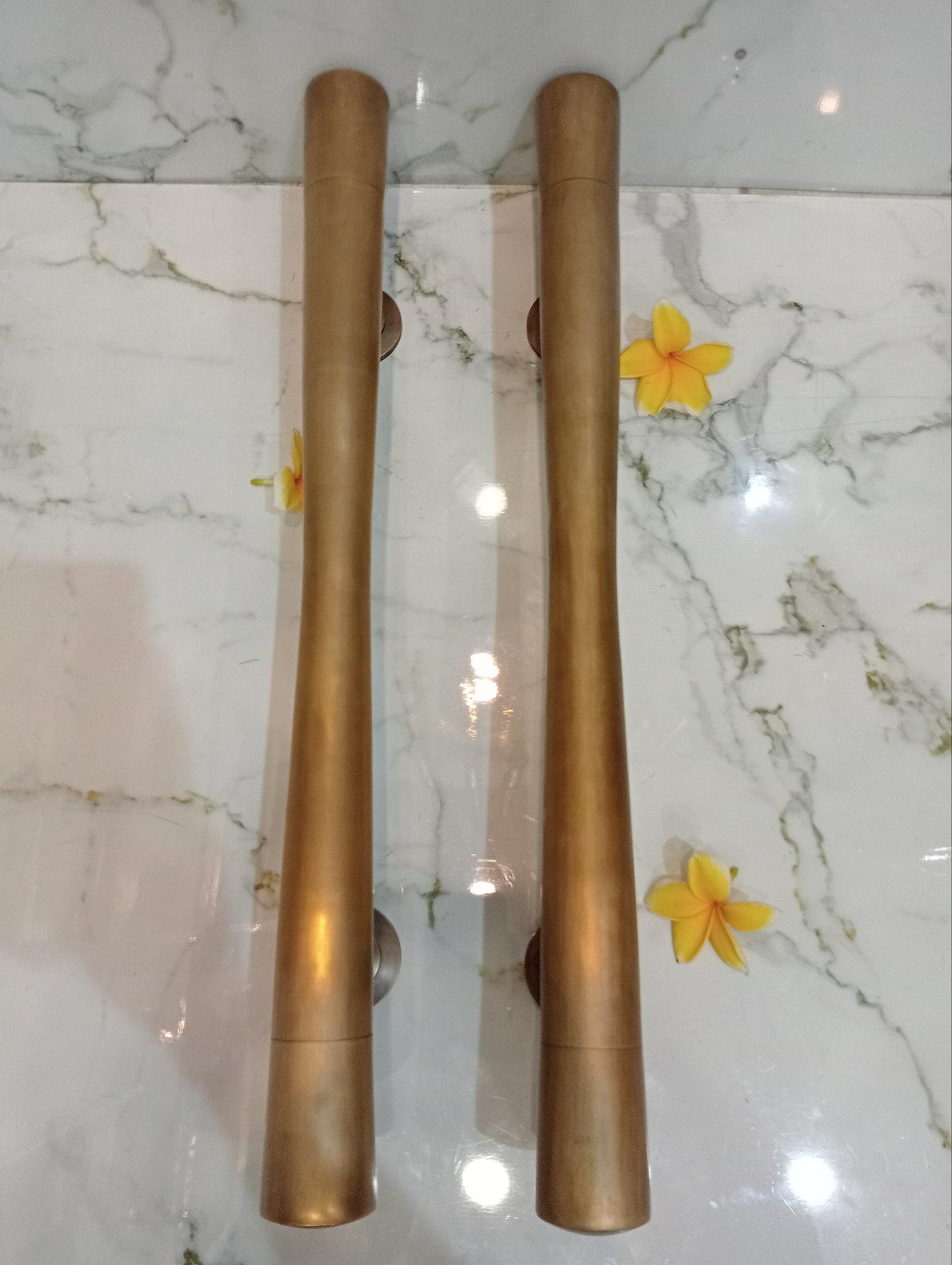 2xpcs Long Solid Brass Door Pull, Antique Main Entrance Handle 60cm