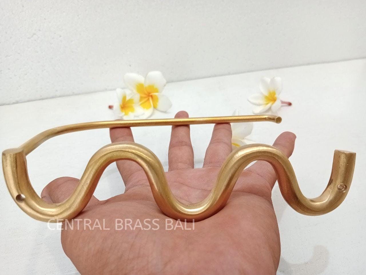 2x Solid Brass Wavy Toilet Paper Holder, Gold Bathroom Decor