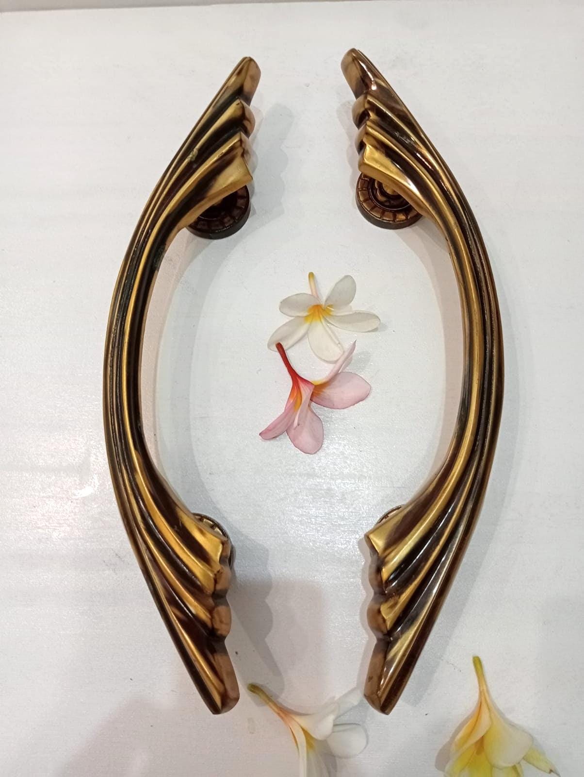 Solid Brass Front Door Handle Pair, Sculptural Twisted Entry Door Pull, Luxury Main Entrance Handle, Modern Art Deco Hardware