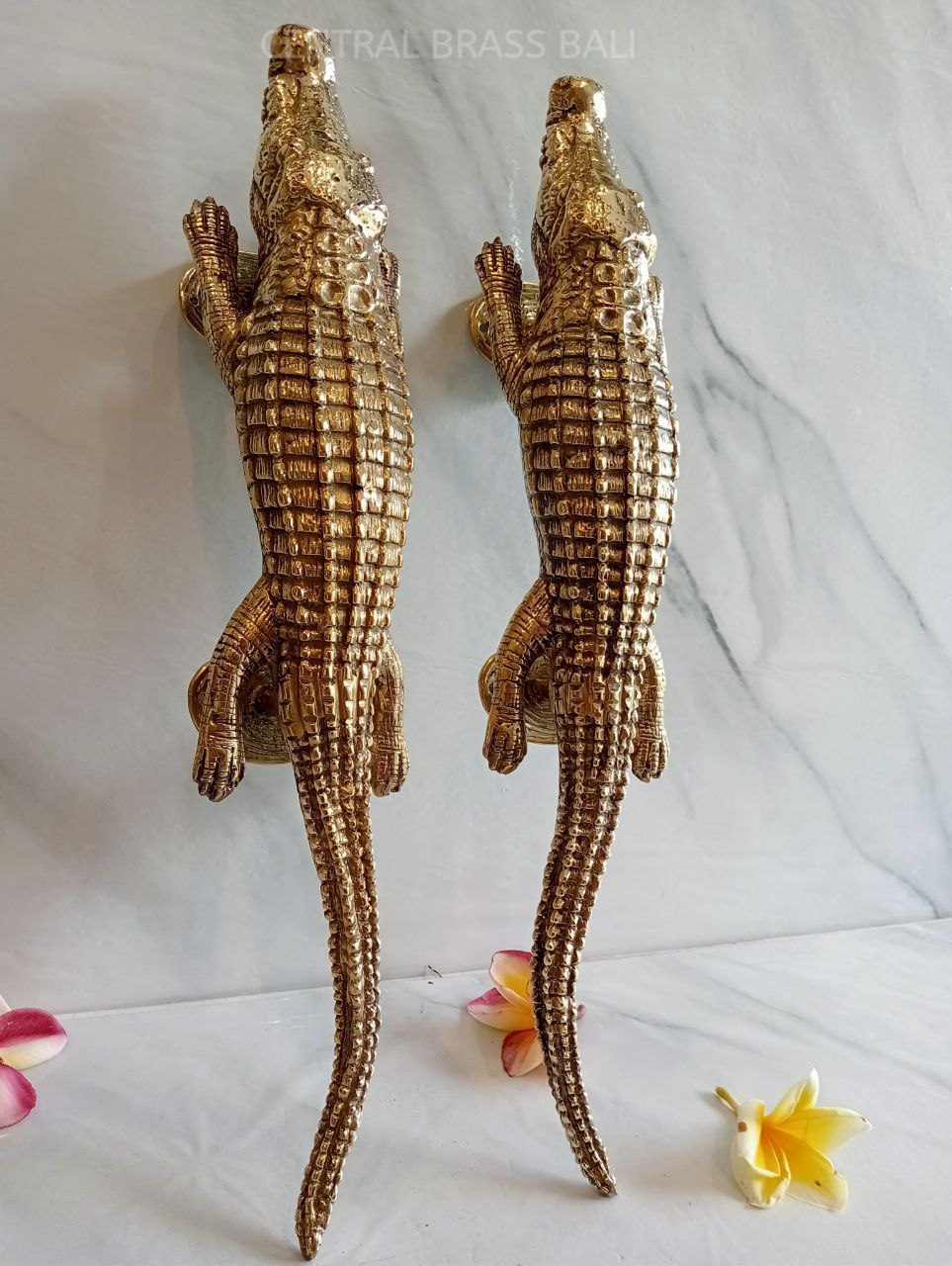 2X Pcs 17.71" Big CROCODILE Handle door handle pair Gold, Brass Giant Crocodile Door Handle, Aligator Door Handle, Huge Aligator Door Handle