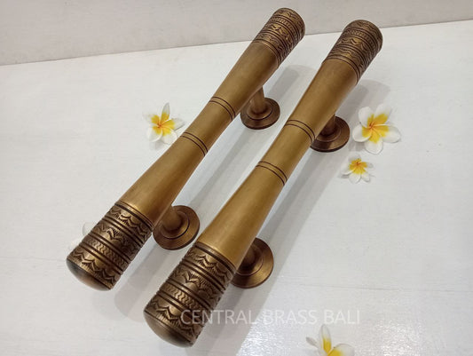 2x pcs 40 cm solid brass door handle | Brass door pull | Vintage Door Handle| Antique Handle | main entry door handle, brass door handle