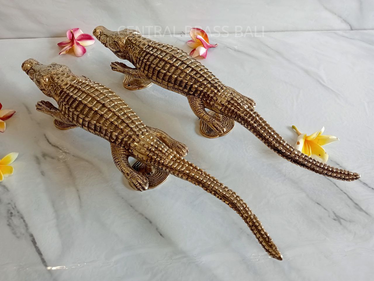 2X Pcs 17.71" Big CROCODILE Handle door handle pair Gold, Brass Giant Crocodile Door Handle, Aligator Door Handle, Huge Aligator Door Handle