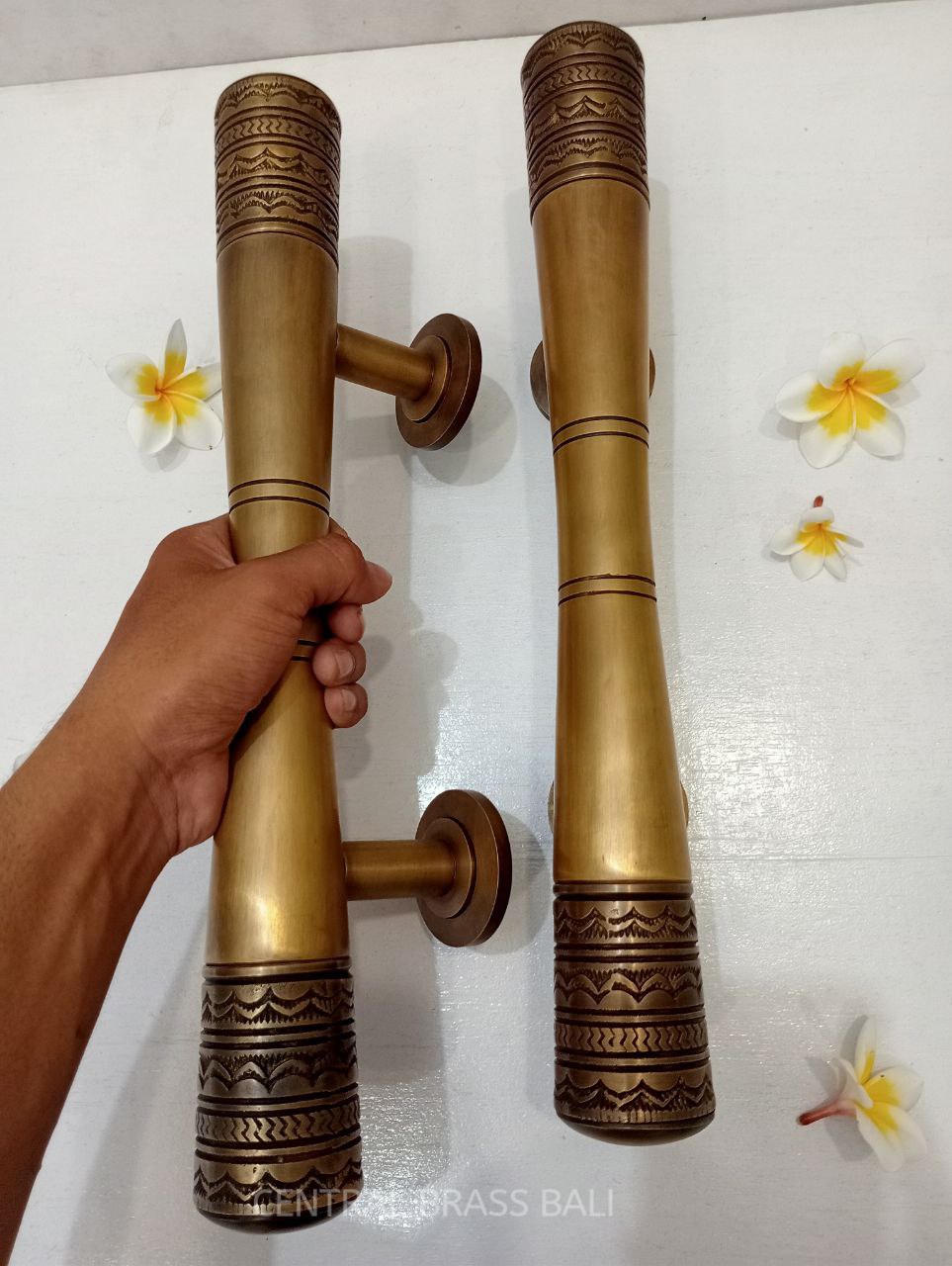 2x pcs 40 cm solid brass door handle | Brass door pull | Vintage Door Handle| Antique Handle | main entry door handle, brass door handle