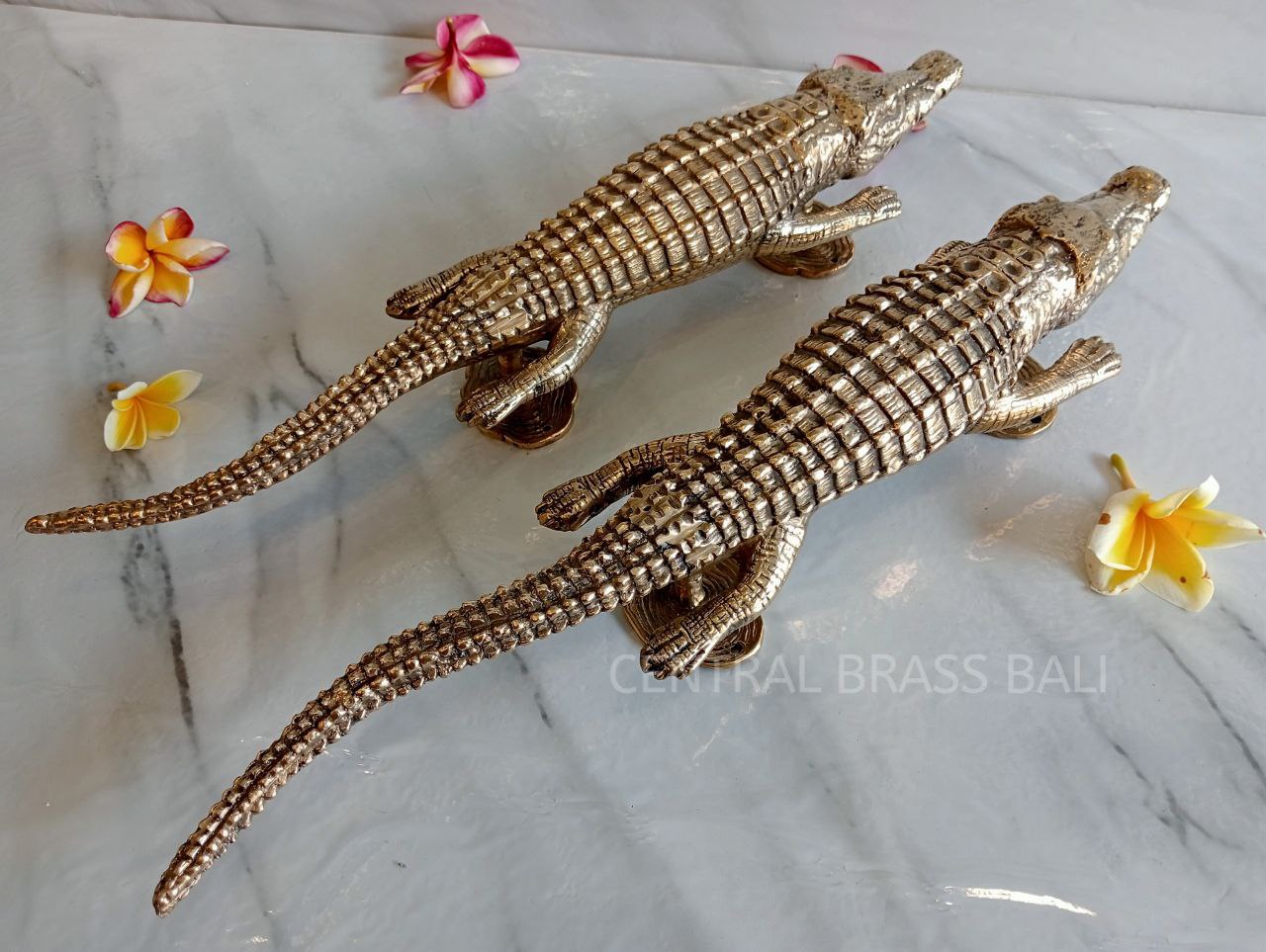 2X Pcs 17.71" Big CROCODILE Handle door handle pair Gold, Brass Giant Crocodile Door Handle, Aligator Door Handle, Huge Aligator Door Handle