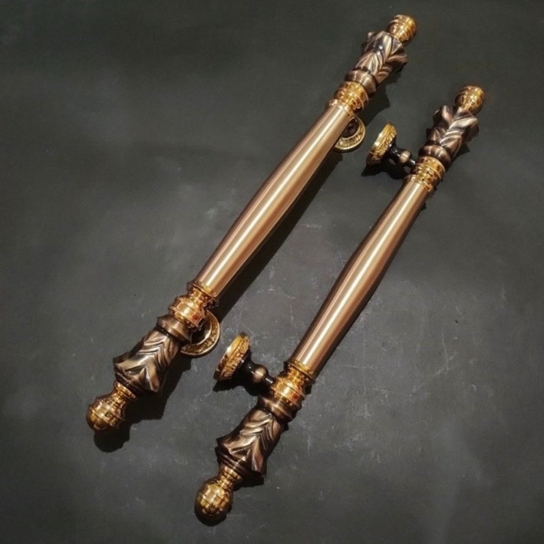Pineapple door handle Pair of Vintage Main Entry Door Pull Handle Pineaple Fruits Antique light weight Brass Home Decor | Brass door handle | Brass door pull
