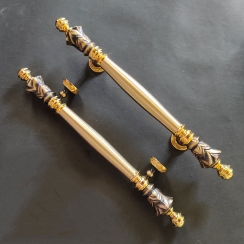 Pineapple door handle Pair of Vintage Main Entry Door Pull Handle Pineaple Fruits Antique light weight Brass Home Decor | Brass door handle | Brass door pull