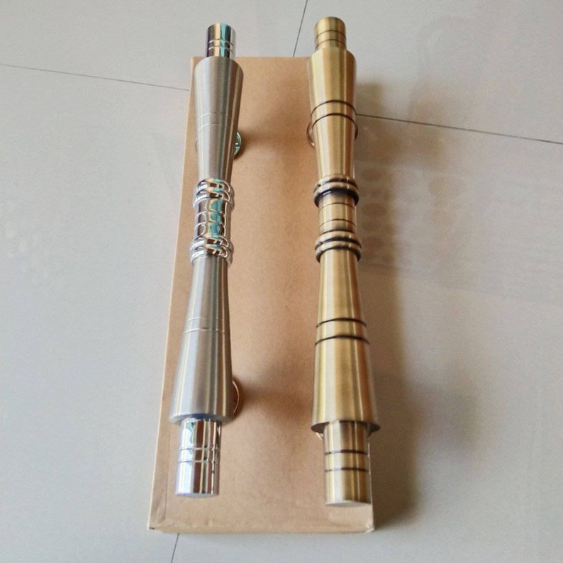 2x pcs 17.0" Inches Pair Vintage BAMBOO Brass Door Handle| Main Entry Solid Brass Doorr Handles Pull | Solid Brass Decorative Antique Handle pulls|