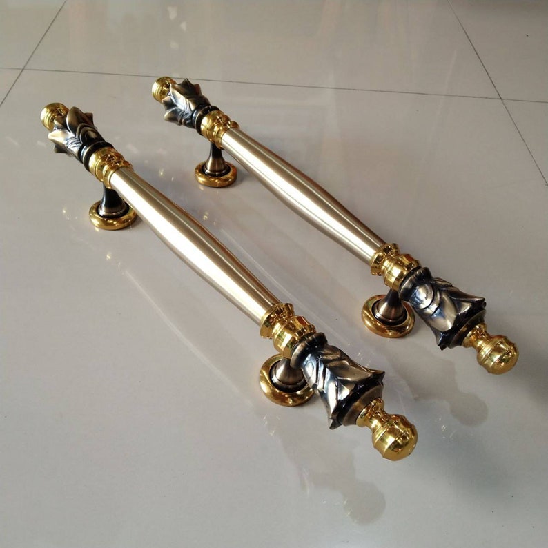 Pineapple door handle Pair of Vintage Main Entry Door Pull Handle Pineaple Fruits Antique light weight Brass Home Decor | Brass door handle | Brass door pull