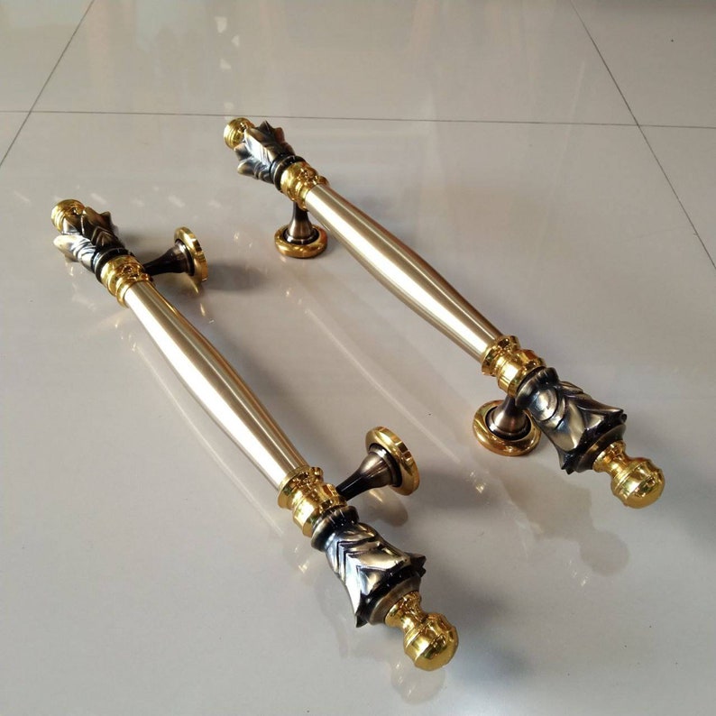 Pineapple door handle Pair of Vintage Main Entry Door Pull Handle Pineaple Fruits Antique light weight Brass Home Decor | Brass door handle | Brass door pull