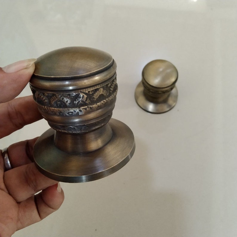 2.55" Ornate Vintage Brass Door Knob, Antique Door Hardware, Brass Victorian Door Knob, Interior Door Handle Set, Brass Knob for Old Doors