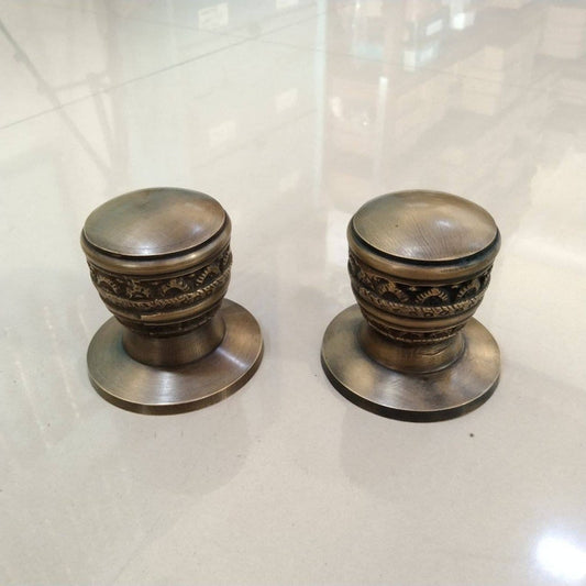 2.55" Ornate Vintage Brass Door Knob, Antique Door Hardware, Brass Victorian Door Knob, Interior Door Handle Set, Brass Knob for Old Doors