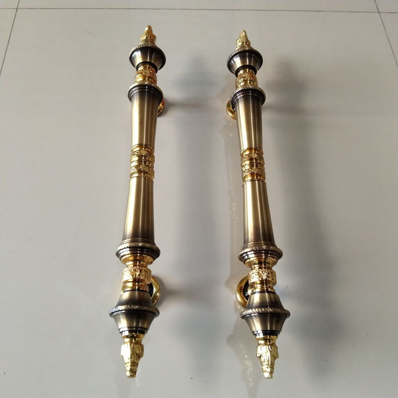 Pair main entry pull door Handle for front door Hollow brass