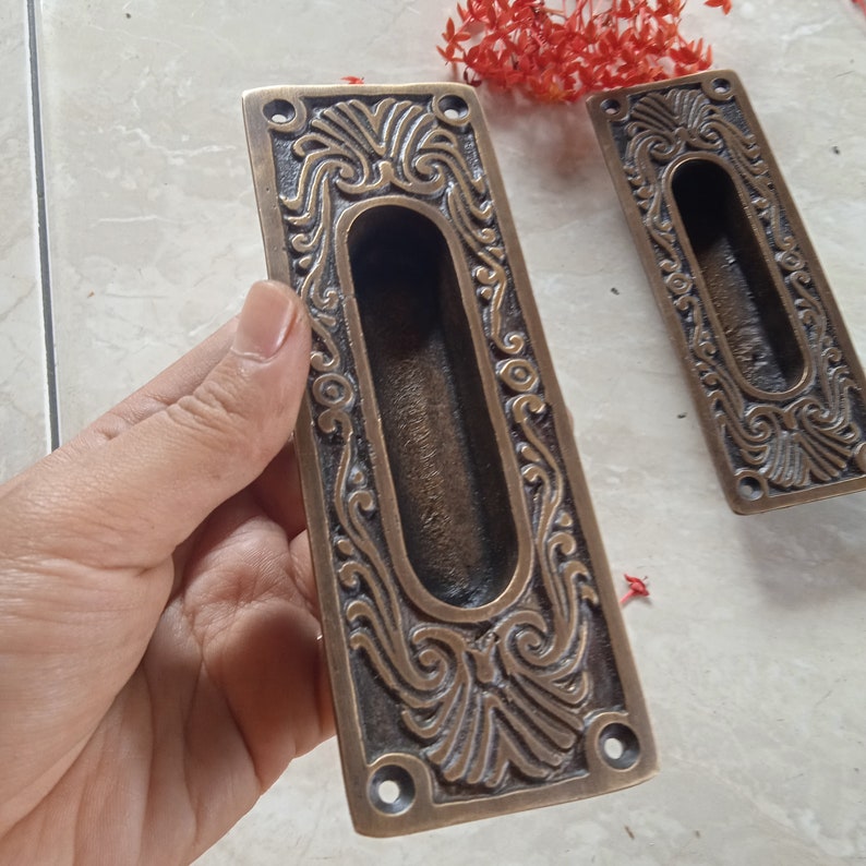 2x pcs Solid Brass Pull Sliding Door Cabinet Brass Knob Drawer Handle | Sliding door handle | sliding door pull | Brass door pull