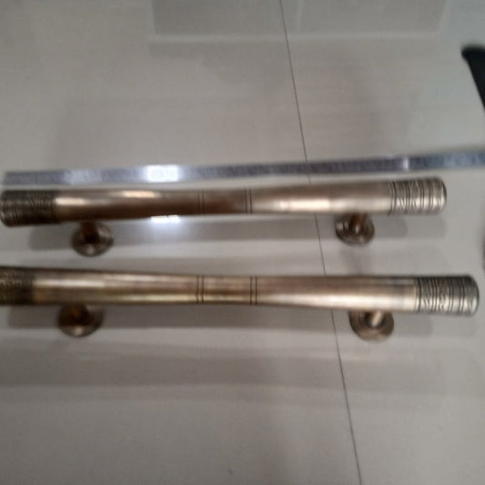 2x pcs 60 cm 23.62" Solid Brass Retro Handle Classic Front Door Handle Pulls | Entry Front Door Brass Handle Pulls