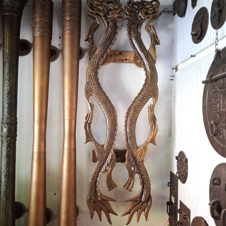 90cm Lot of 2 pieces solid Allumunium Dragon door handle / Big door pull / Dragon door handle