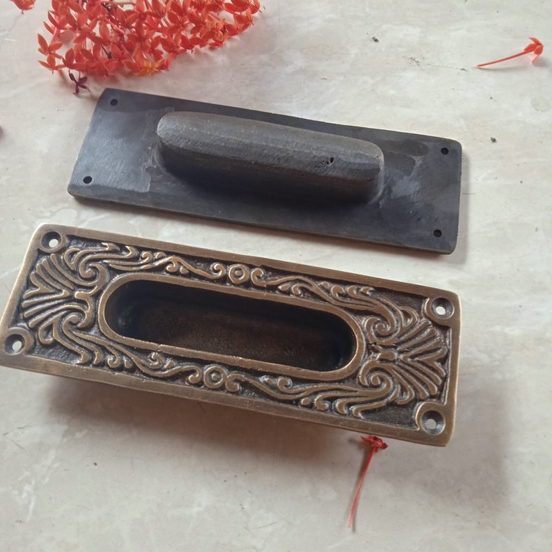 2x pcs Solid Brass Pull Sliding Door Cabinet Brass Knob Drawer Handle | Sliding door handle | sliding door pull | Brass door pull