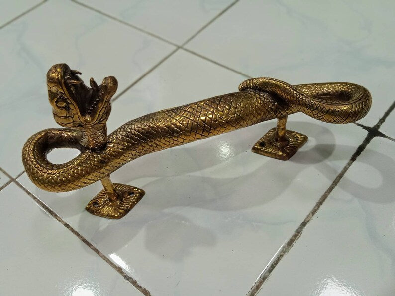 2x Left and right door Handle, Snake Handles, Rattlesnake Sculpture Handle, Entrance Door Handle, Unique Snake Pulls, Striking Snake Door opener