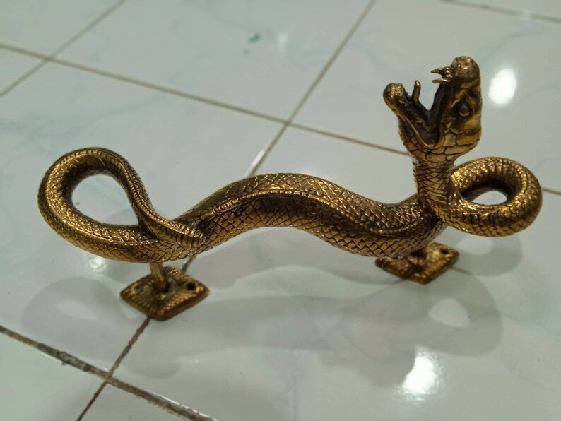 2x Left and right door Handle, Snake Handles, Rattlesnake Sculpture Handle, Entrance Door Handle, Unique Snake Pulls, Striking Snake Door opener