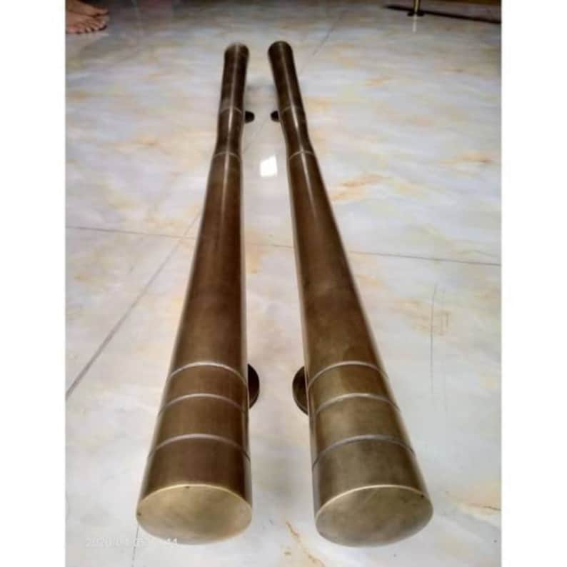 2x pcs 35.43" inches Main Entry Door Handle, Vintage Plain Brass Door Handle, Brass Dool Pull, Big Door Pull, Big Long Plain Brass Pull