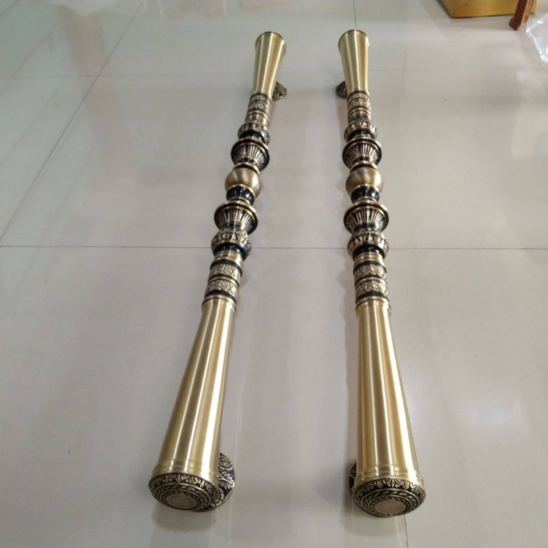 2x pcs 100 cm Very Long Pair main entry door pull handle for front door solid Brass | Brass door pull | brass door handle