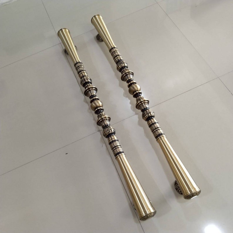 2x pcs 100 cm Very Long Pair main entry door pull handle for front door solid Brass | Brass door pull | brass door handle