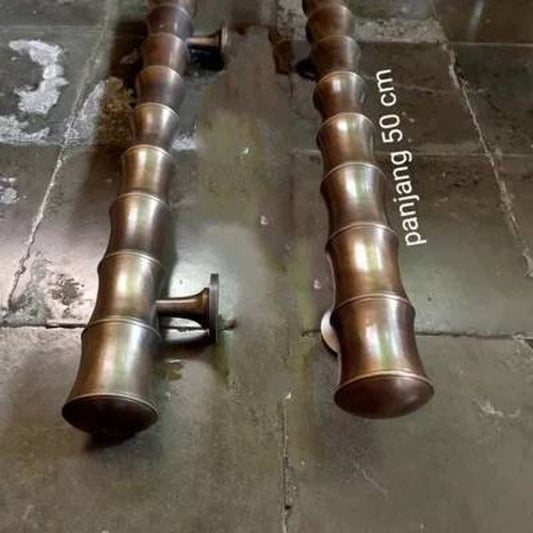 50 cm 2x Brass Bamboo Handle, Front Gate Door Handle Pulls | Main Entry Front Door Brass Handle Pulls, Bamboo door handle, Bamboo-style