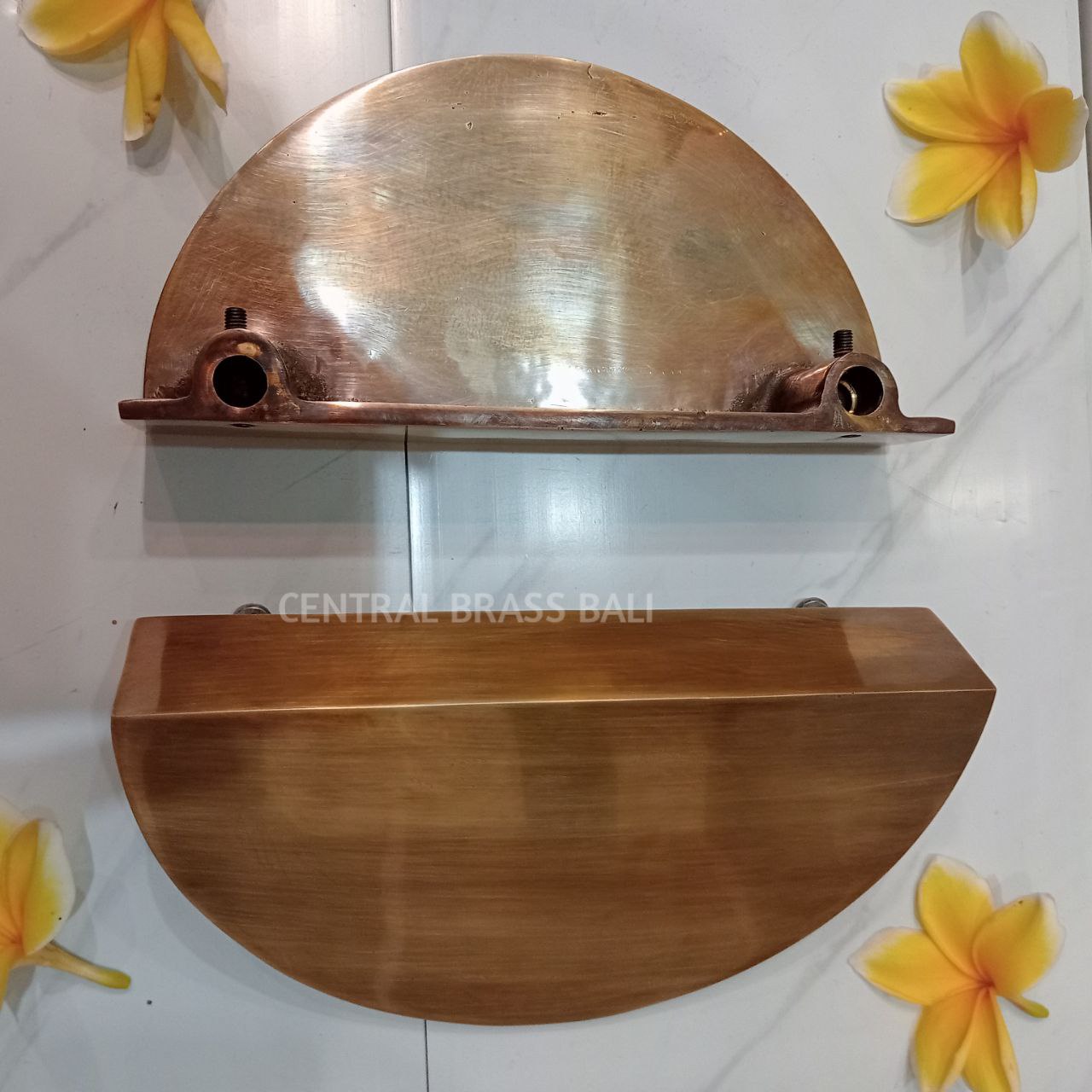 20cm Diameter, Half round Solid vintage Brass Door handle set of 2pcs (a pair)