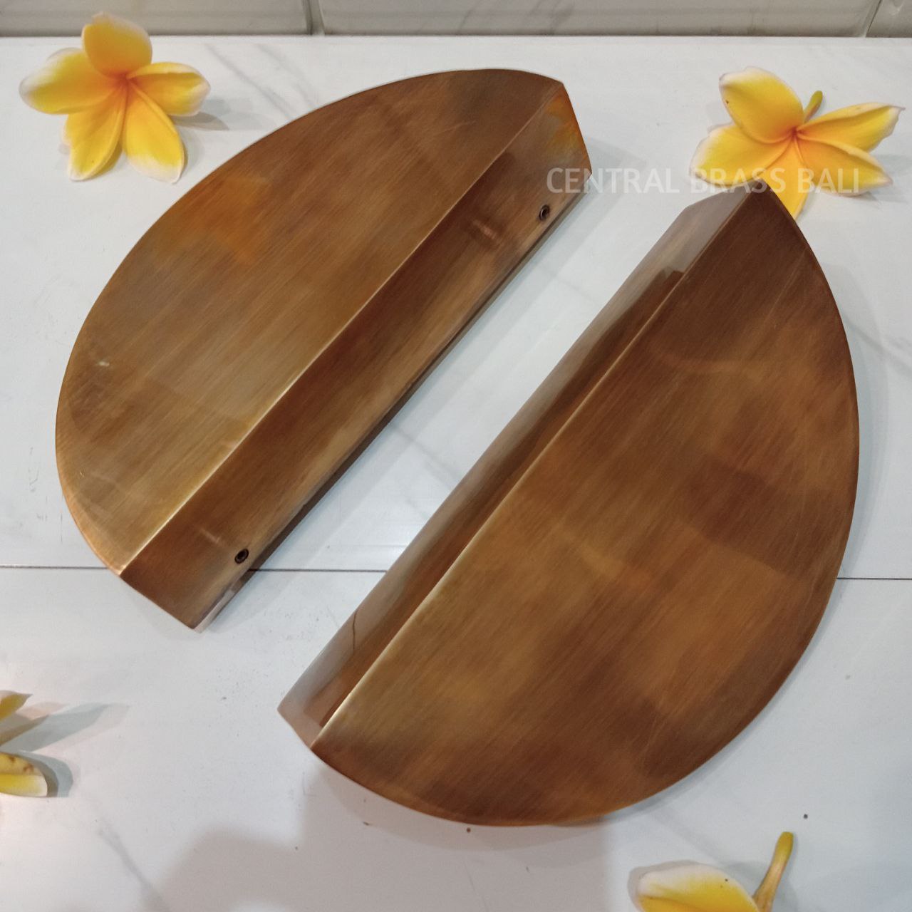 20cm Diameter, Half round Solid vintage Brass Door handle set of 2pcs (a pair)