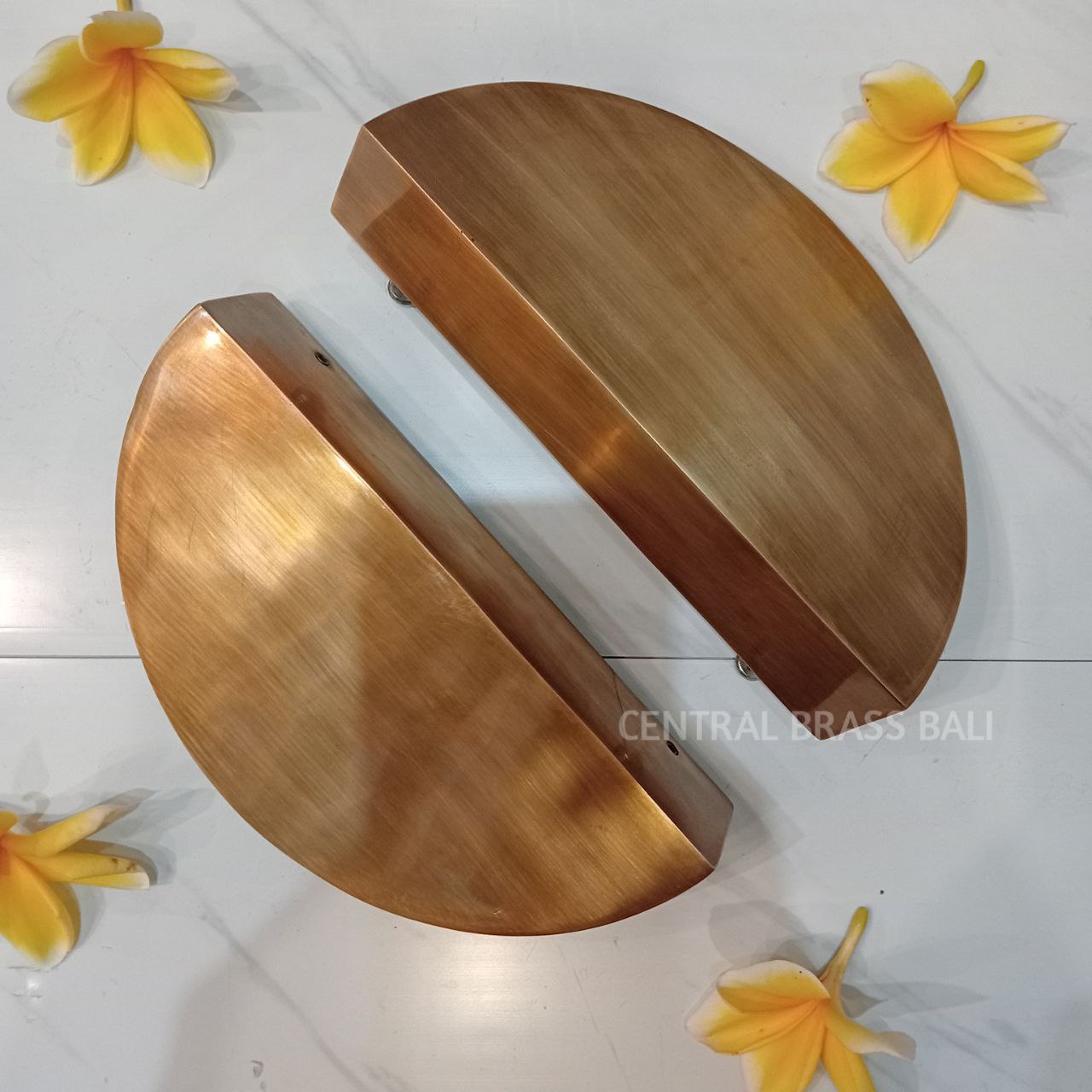 20cm Diameter, Half round Solid vintage Brass Door handle set of 2pcs (a pair)