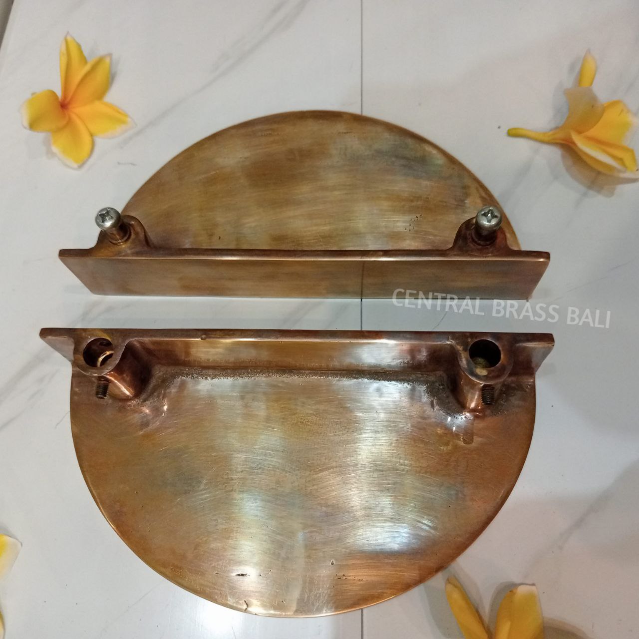 20cm Diameter, Half round Solid vintage Brass Door handle set of 2pcs (a pair)