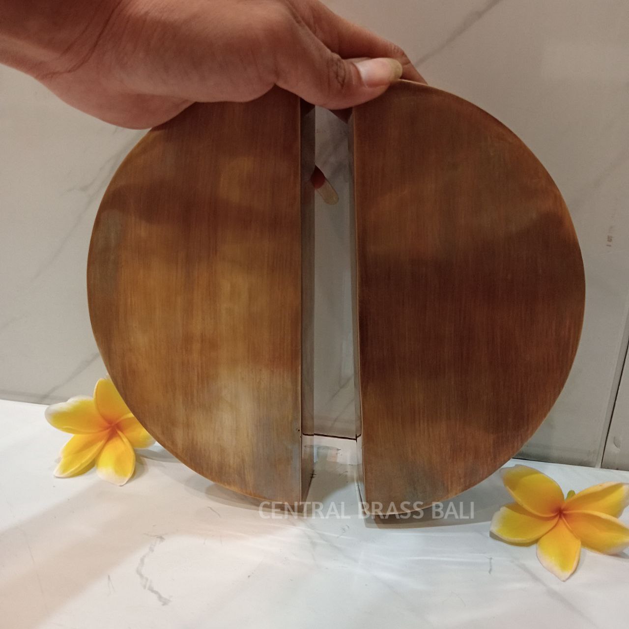 20cm Diameter, Half round Solid vintage Brass Door handle set of 2pcs (a pair)