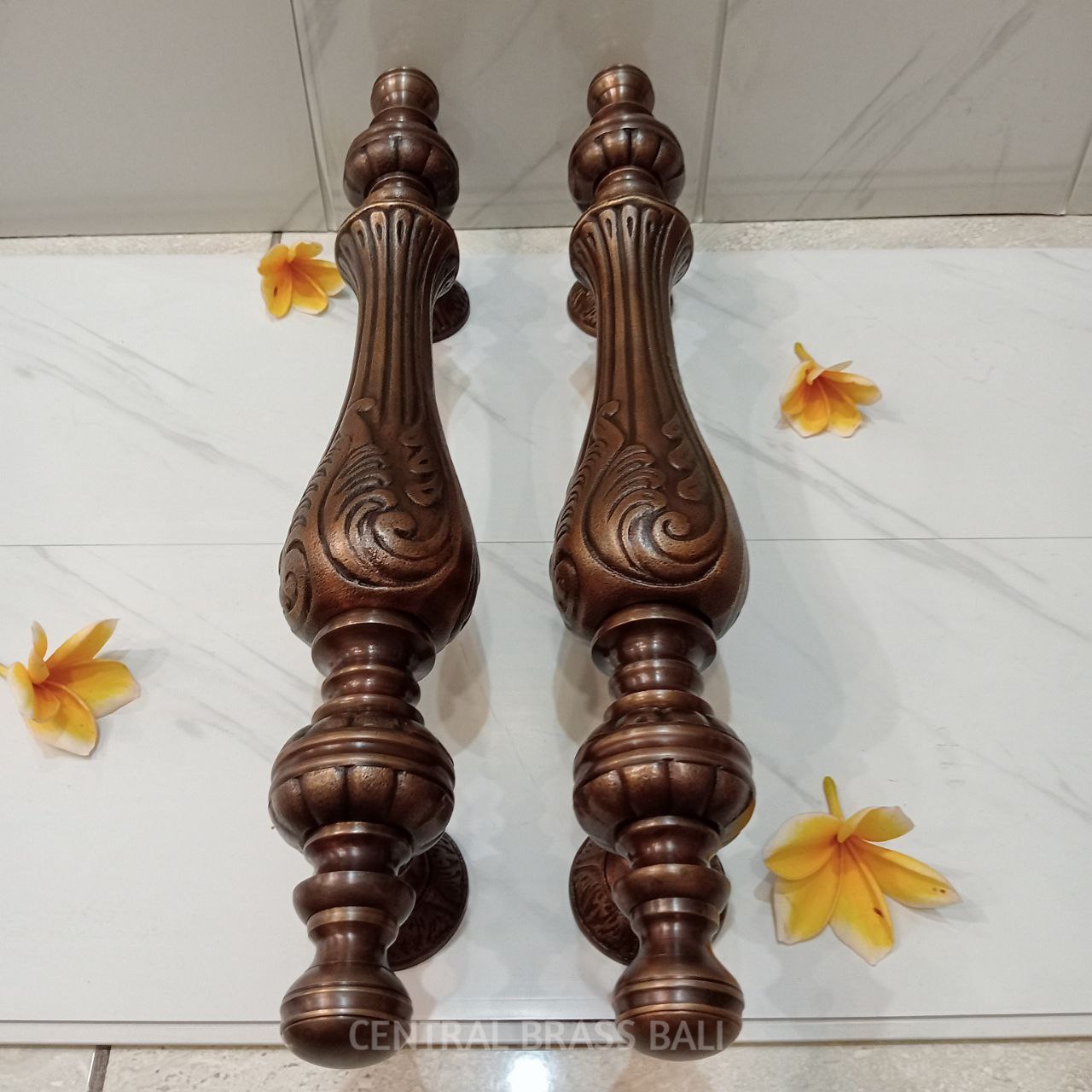 46 cm Ornate Vintage Main entry door handle, set of 2pcs (a pair)