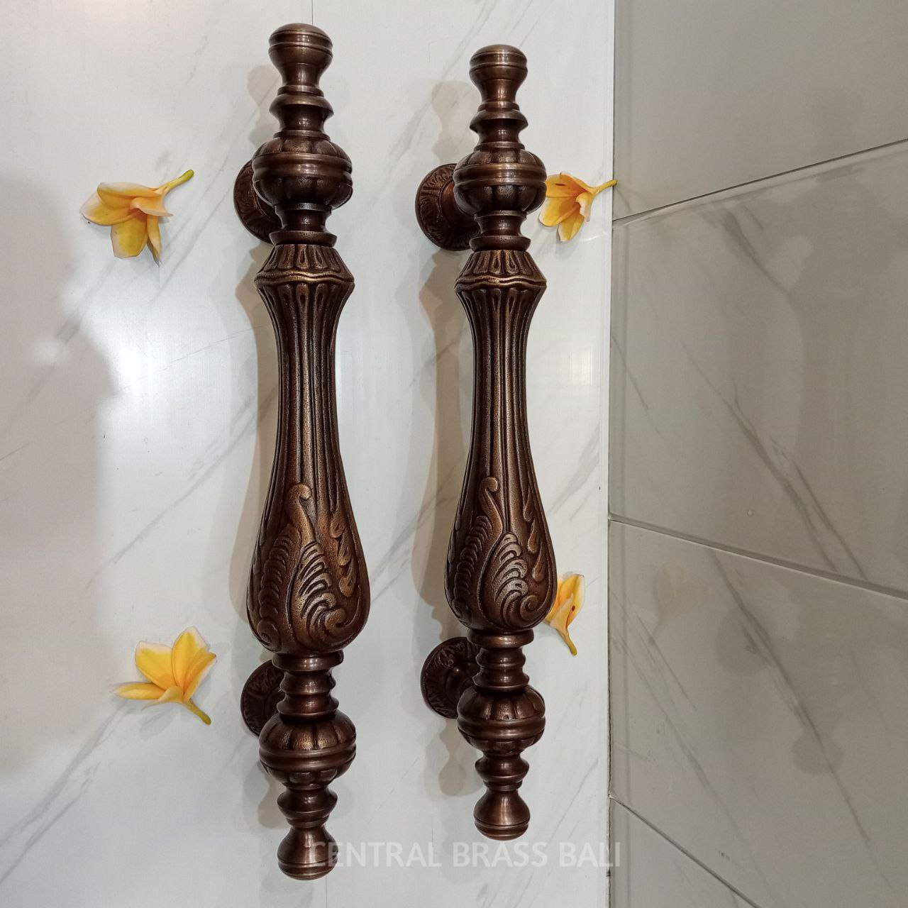 46 cm Ornate Vintage Main entry door handle, set of 2pcs (a pair)