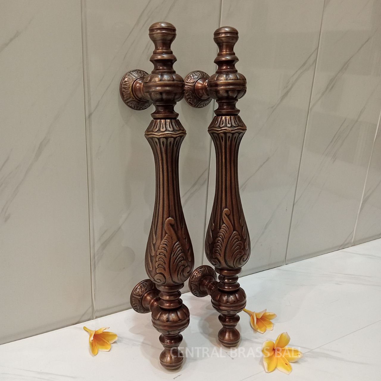 46 cm Ornate Vintage Main entry door handle, set of 2pcs (a pair)