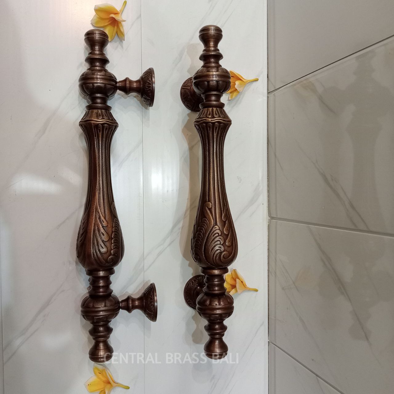 46 cm Ornate Vintage Main entry door handle, set of 2pcs (a pair)