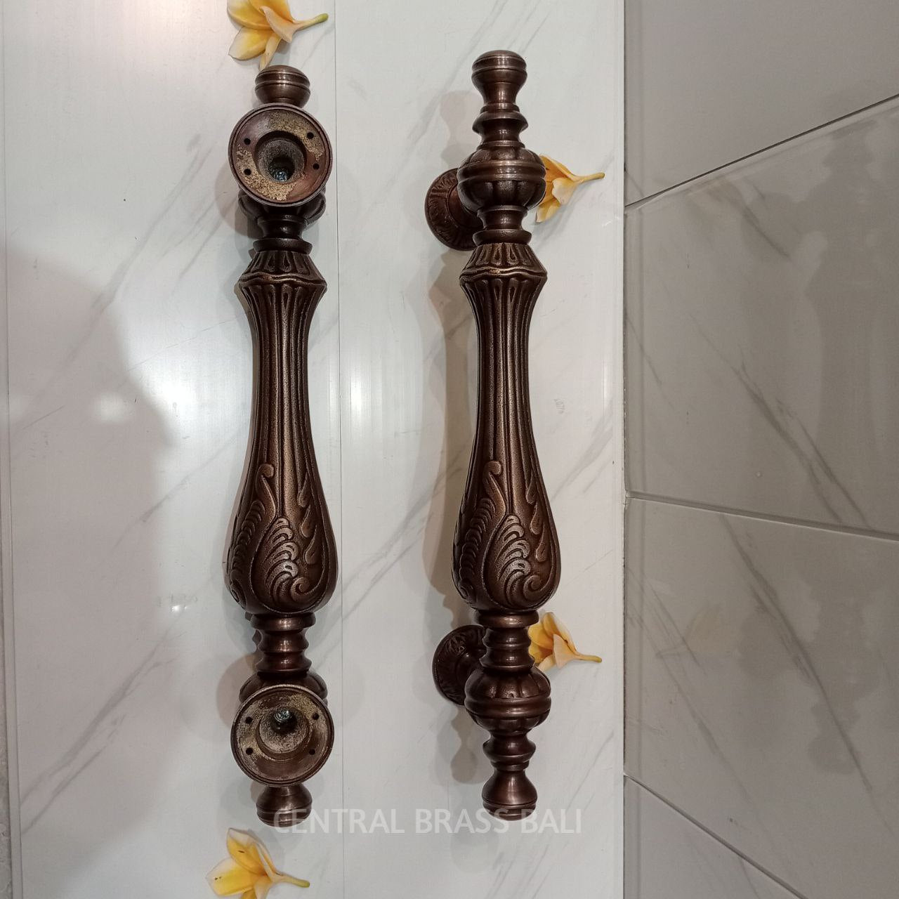 46 cm Ornate Vintage Main entry door handle, set of 2pcs (a pair)