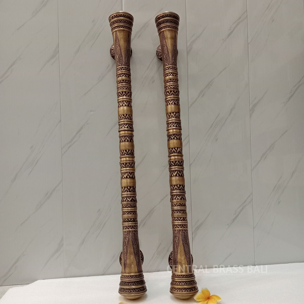 80 cm leafs gada Victorian Door Handles for Entry tool, set of 2pcs (a pair)