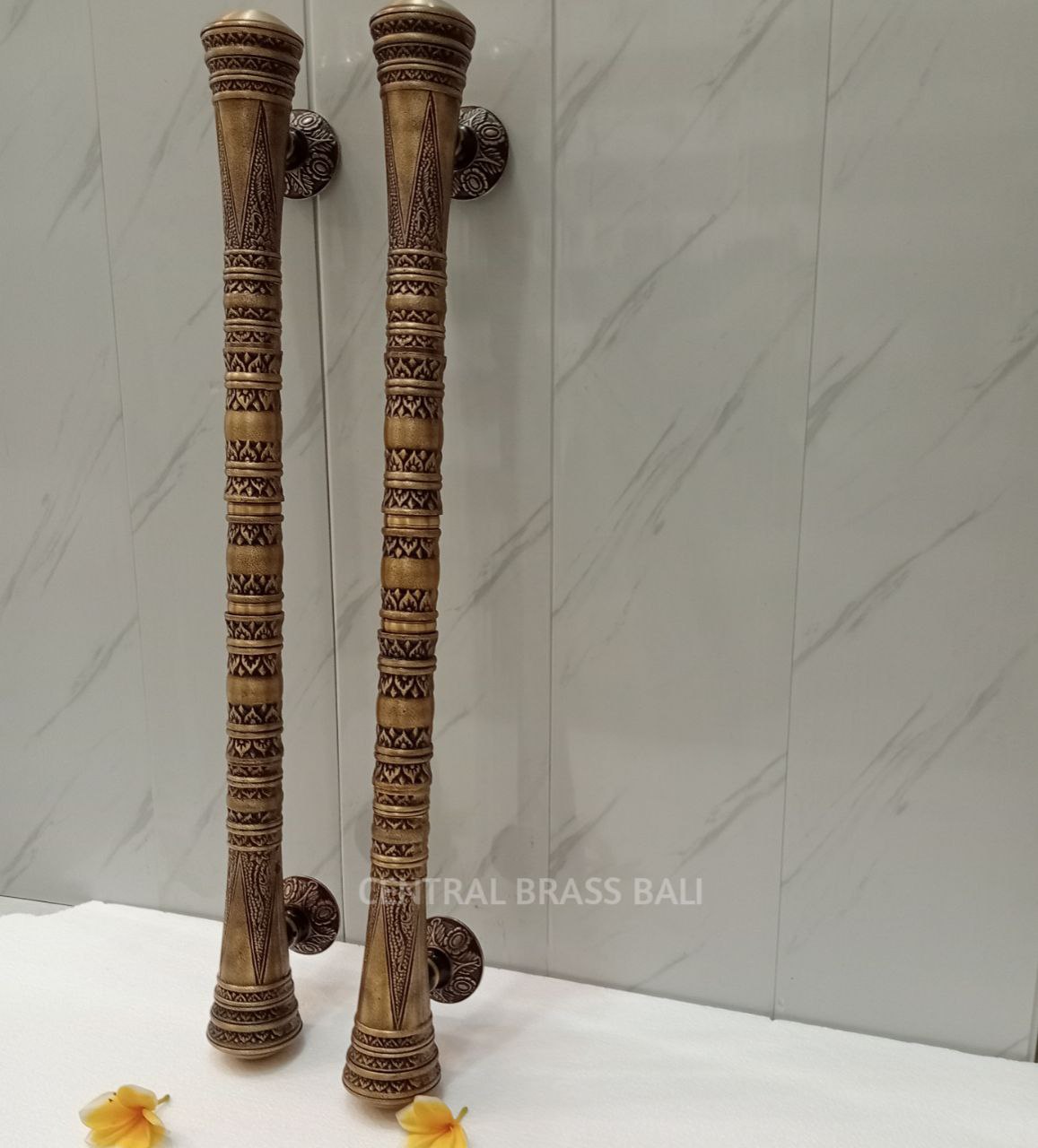 80 cm leafs gada Victorian Door Handles for Entry tool, set of 2pcs (a pair)