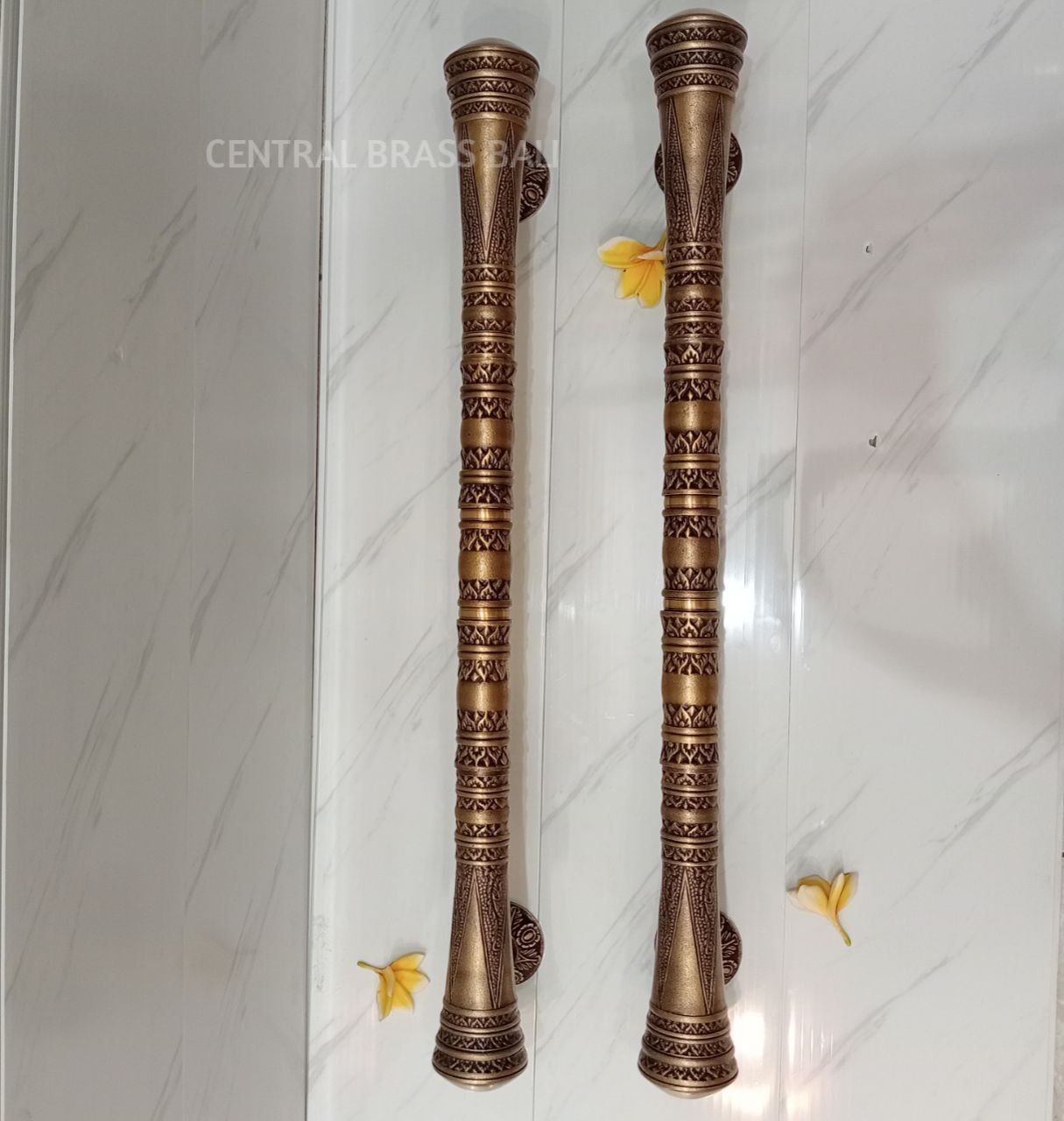 80 cm leafs gada Victorian Door Handles for Entry tool, set of 2pcs (a pair)