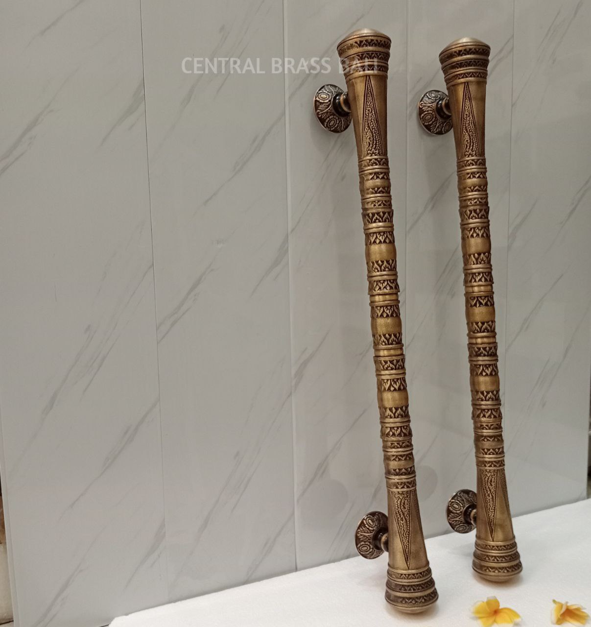 80 cm leafs gada Victorian Door Handles for Entry tool, set of 2pcs (a pair)