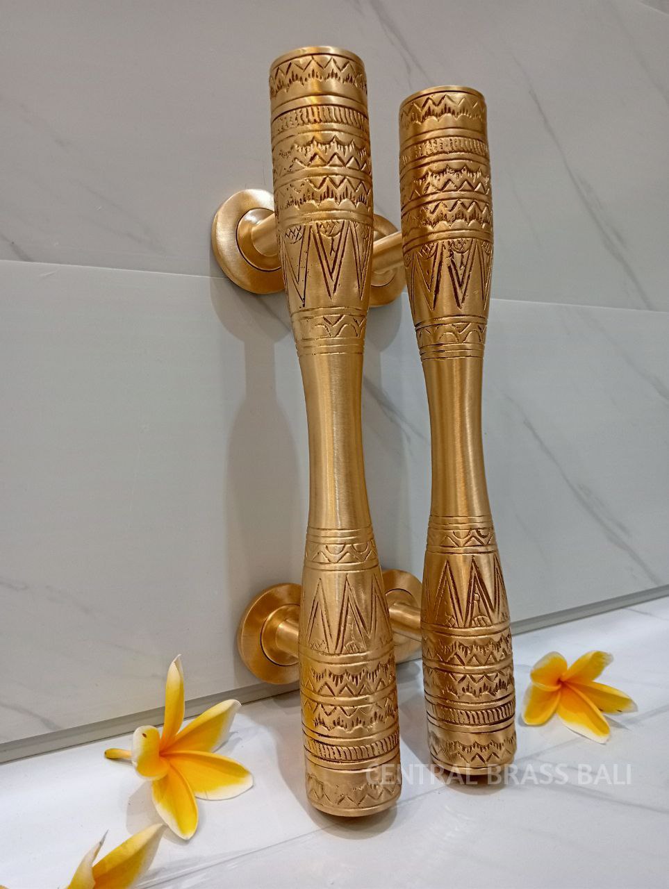 Egypt Gold polished door handles Pair (30 cm)
