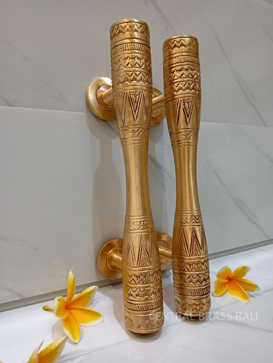 Egypt Gold polished door handles Pair (30 cm)