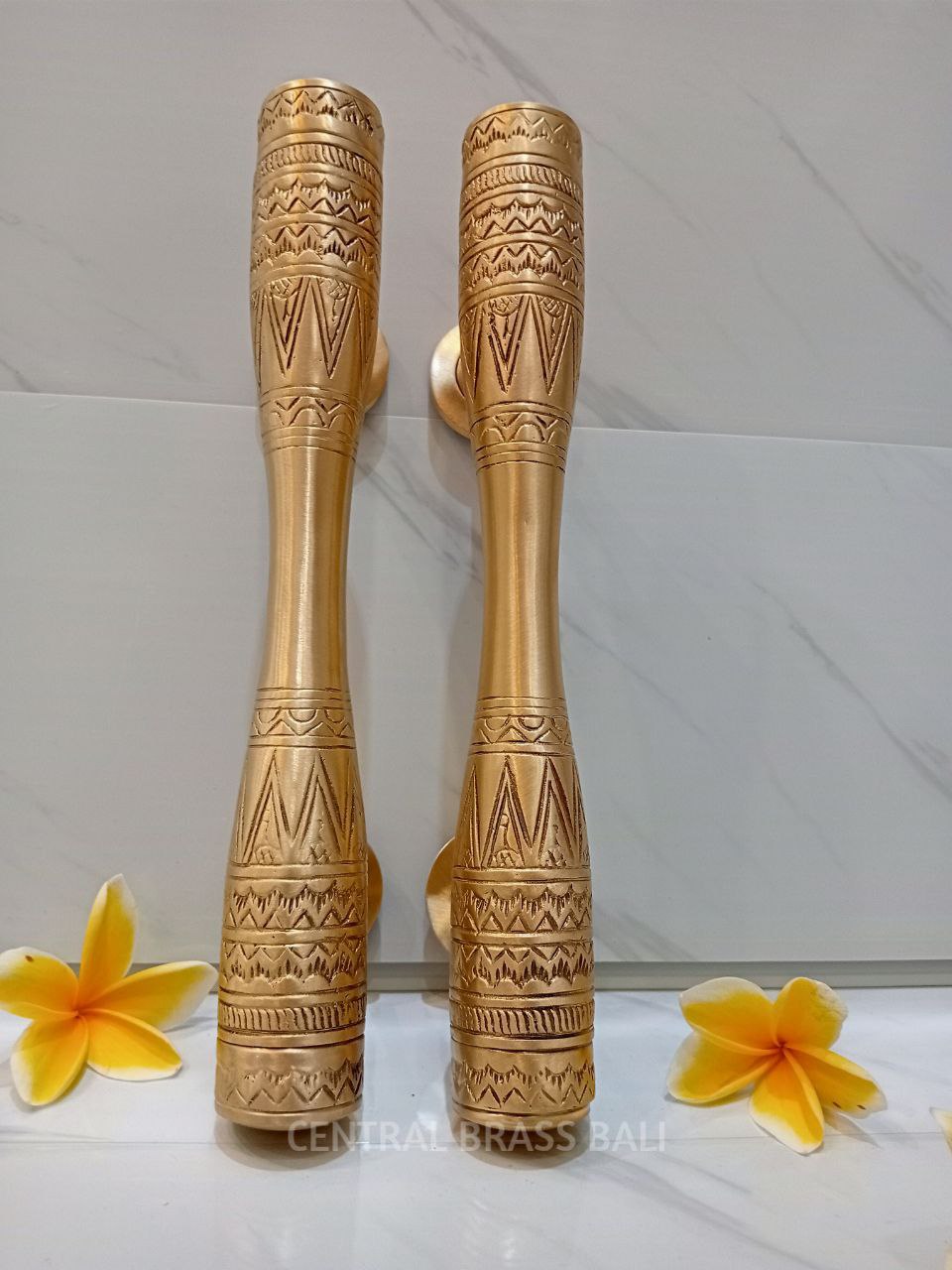 Egypt Gold polished door handles Pair (30 cm)