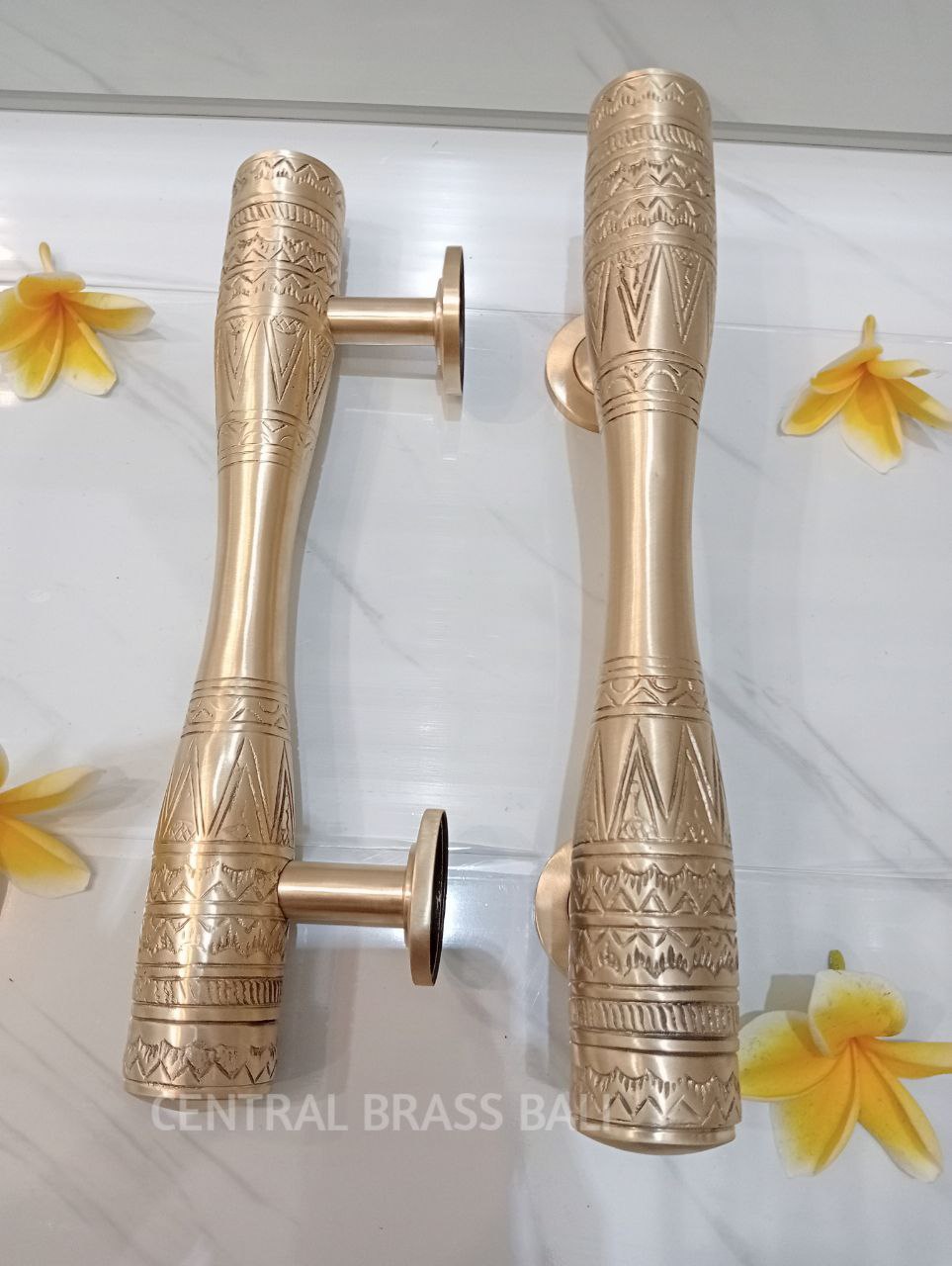 Egypt Gold polished door handles Pair (30 cm)